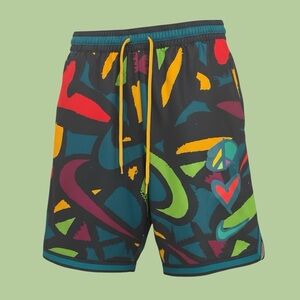 Multi-Colored Swoosh Design Nike Shorts